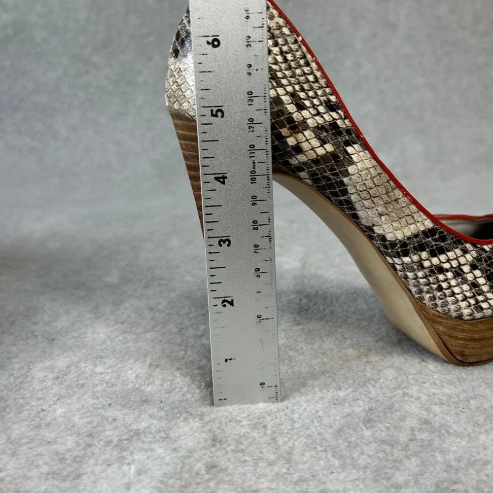 Guess‎ Snakeskin Platform Heels Red Trim Pumps Women's Size 7.5M